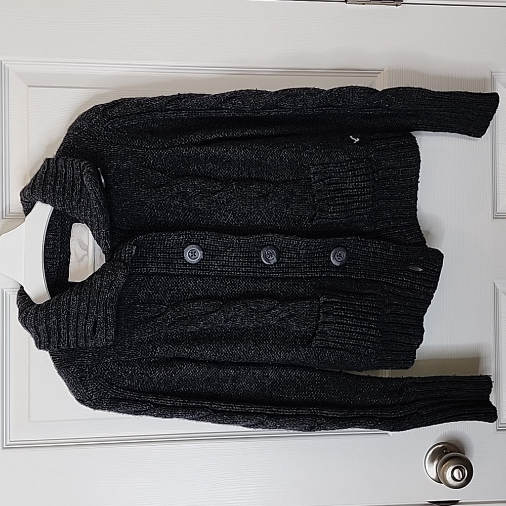 American Eagle Wool Blend Chunky Cable Knit Cardigan Sweater, Women's Large